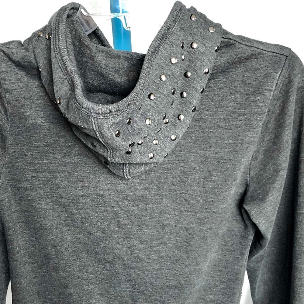 Hot Topic Grey Studded Hoodie XS - Picture 4 of 10